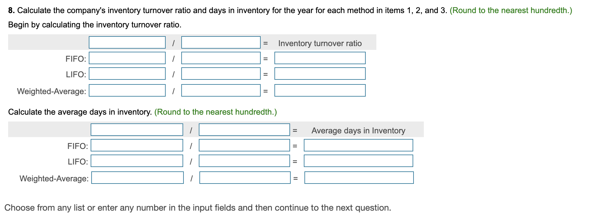 calculate inventory turns