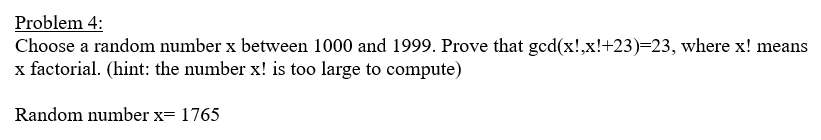 Solved Problem 4: Choose a random number x between 1000 and | Chegg.com