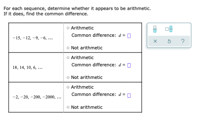 Solved For each sequence, determine whether it appears to be | Chegg.com