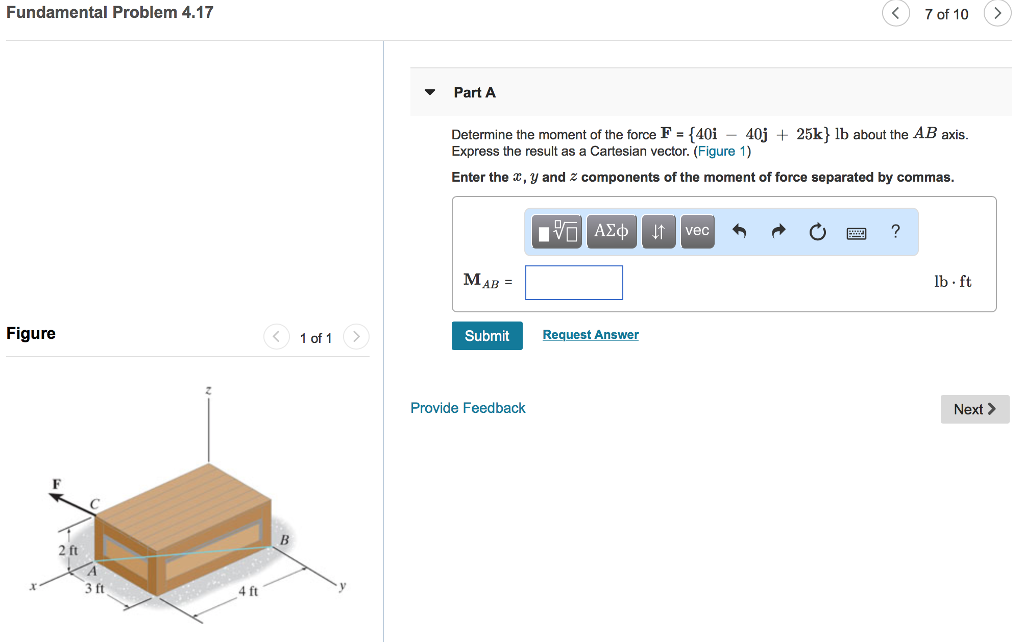 Solved Fundamental Problem 4.17 7 Of 10> Part A Determine | Chegg.com