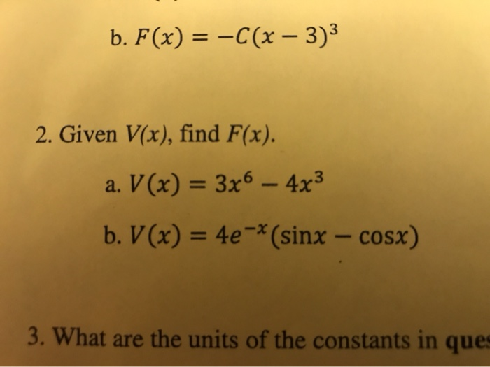 Solved What are the units of the constants in question 2a (3 | Chegg.com