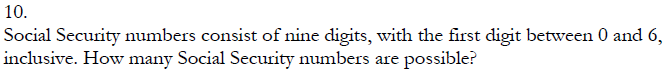 Solved Social Security Numbers Consist Of Nine Digits, With | Chegg.com