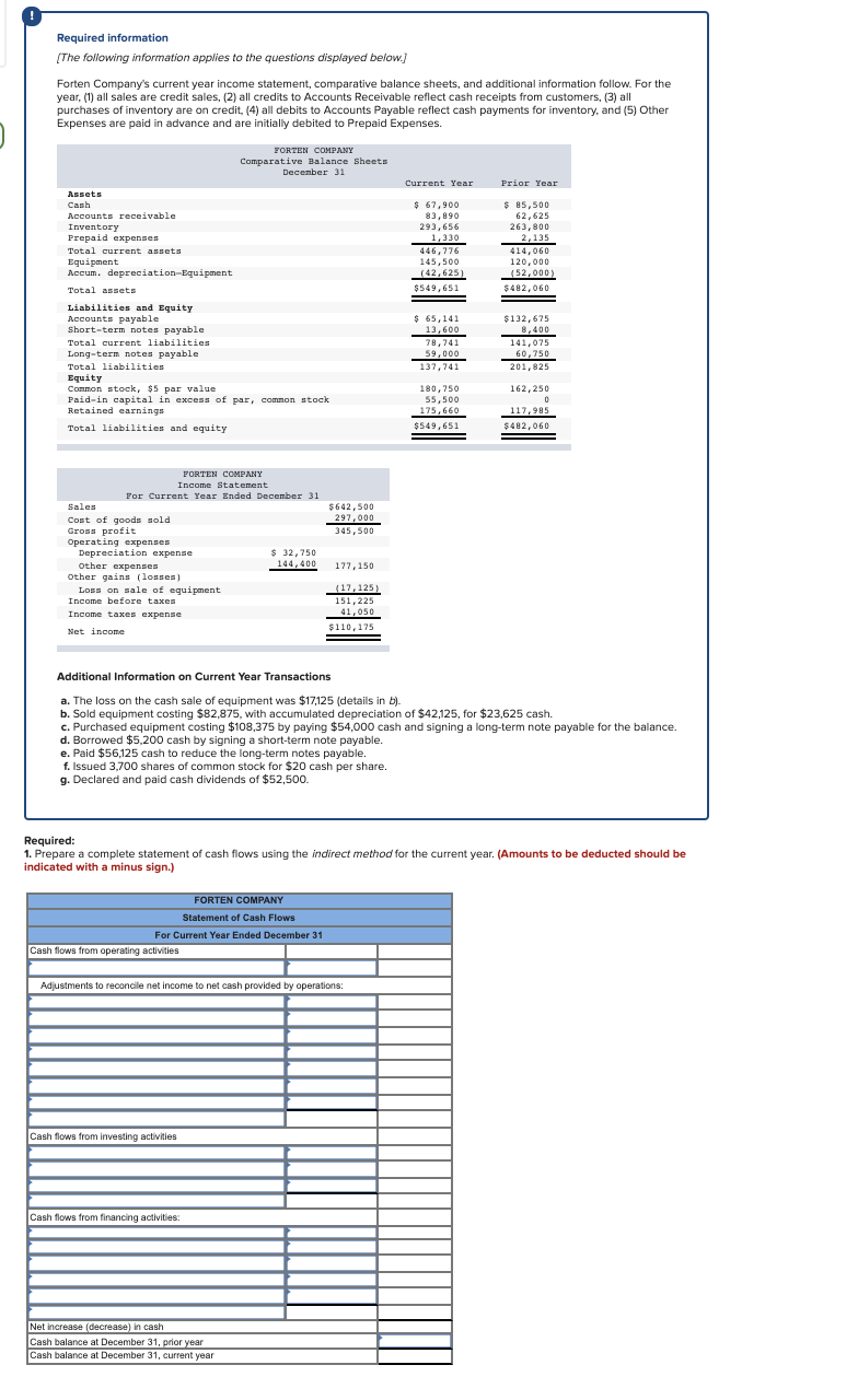 Solved Required Information (the Following Information 