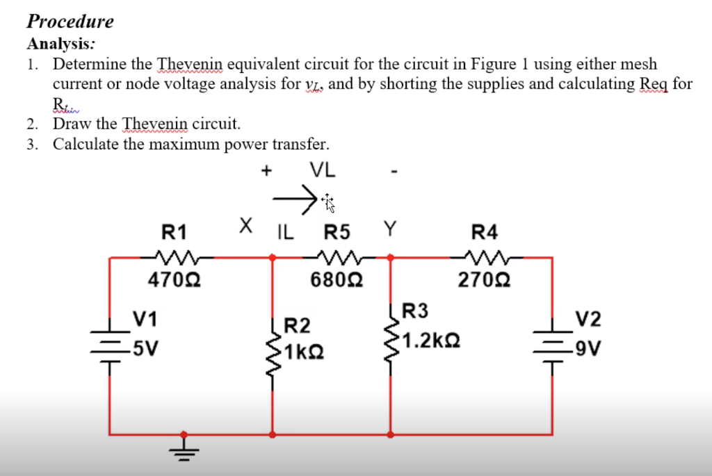 Solved Procedure Analysis: 1. Determine the Thevenin | Chegg.com