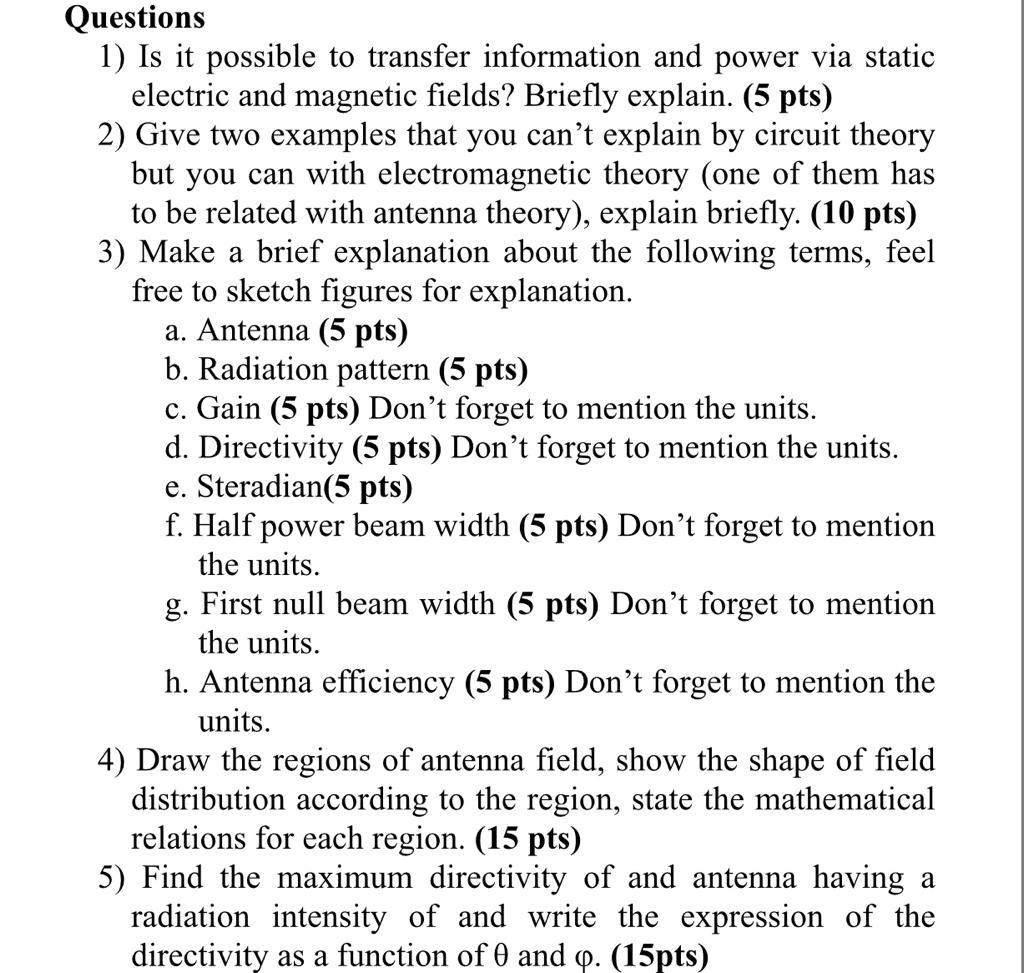 Solved Questions 1) Is it possible to transfer information | Chegg.com