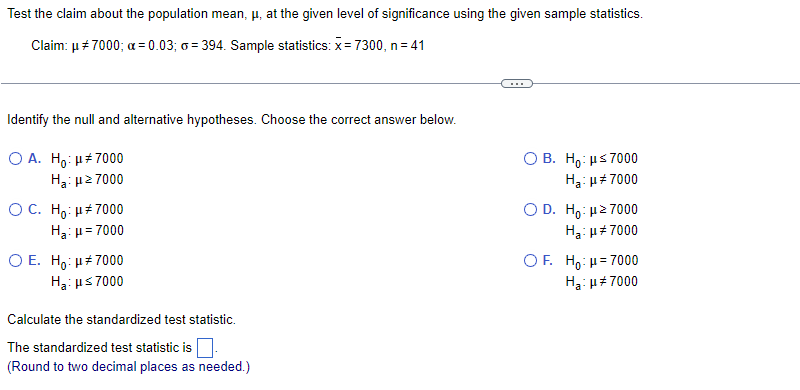 Solved Test the claim about the population mean, μ, at the | Chegg.com