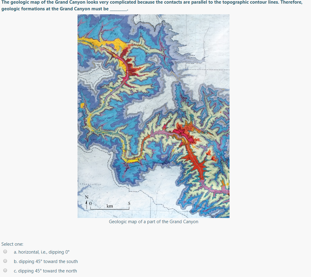 Solved The geologic map of the Grand Canyon looks very | Chegg.com