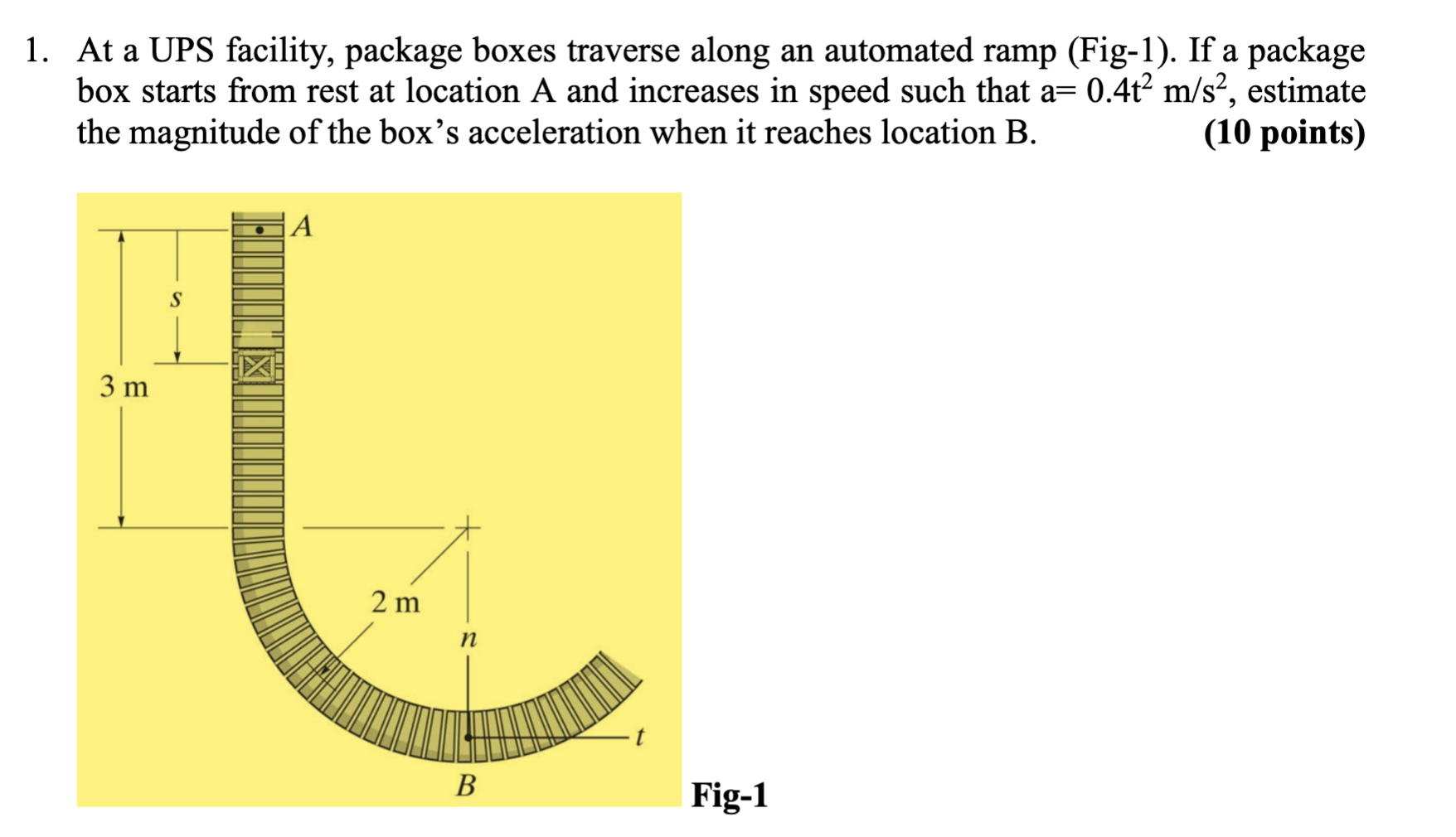 Solved 1. At a UPS facility, package boxes traverse along an | Chegg.com