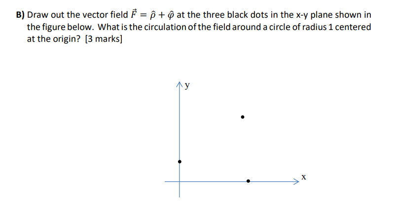 Solved B Draw Out The Vector Field F O At The Three Chegg Com