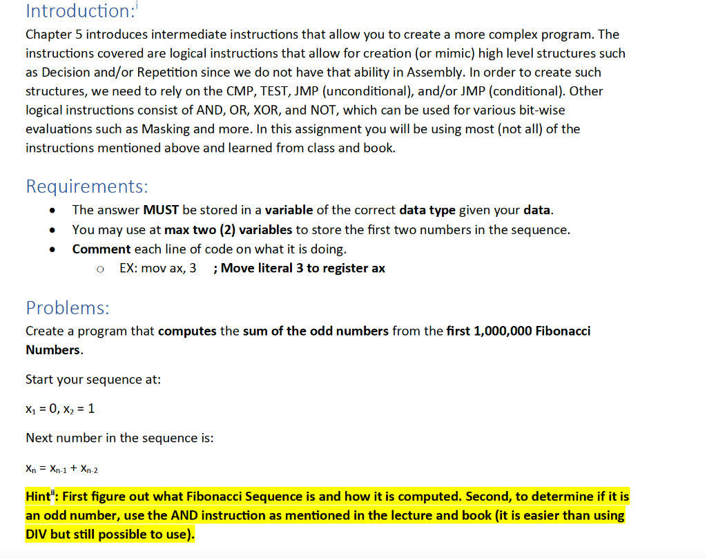 Solved Introduction: Chapter 5 introduces intermediate | Chegg.com