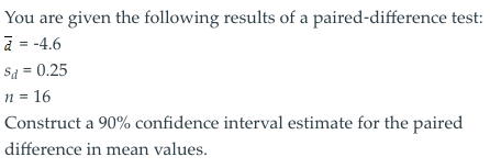 Solved You Are Given The Following Results Of A | Chegg.com