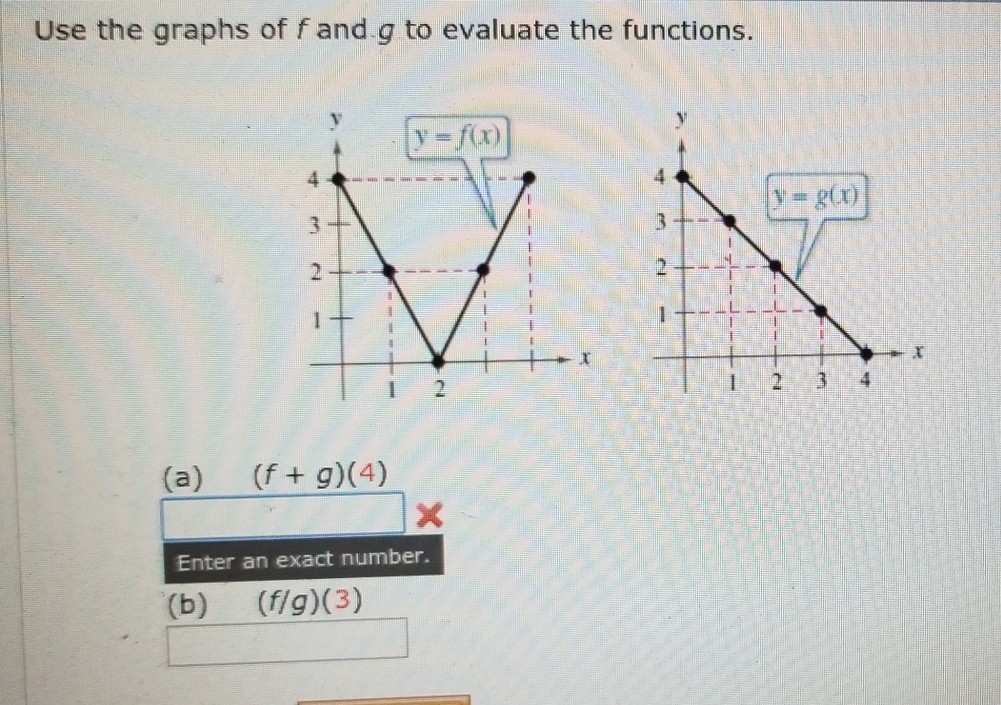 Solved Use the graphs of f and g to evaluate the functions. | Chegg.com