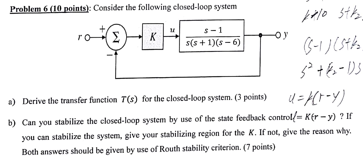 Solved Problem 6 (10 points): Consider the following | Chegg.com
