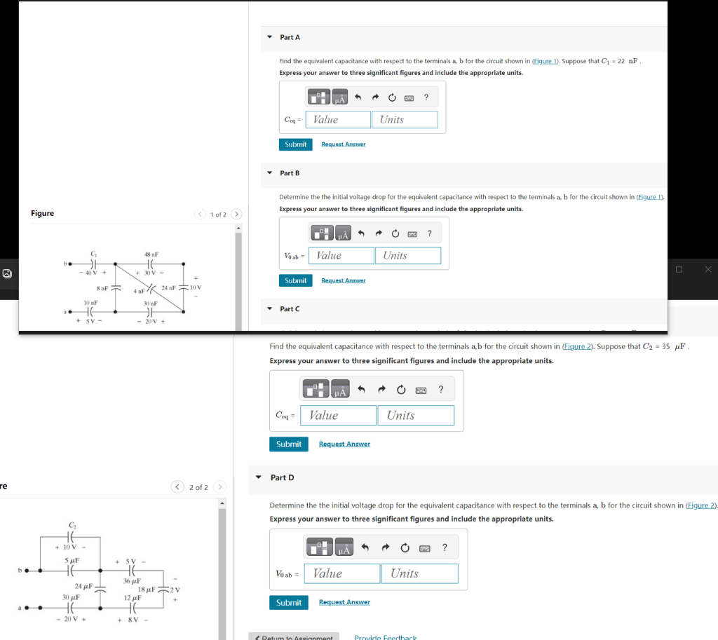 Solved Find The Equivalent Capacitance With Respect To The | Chegg.com