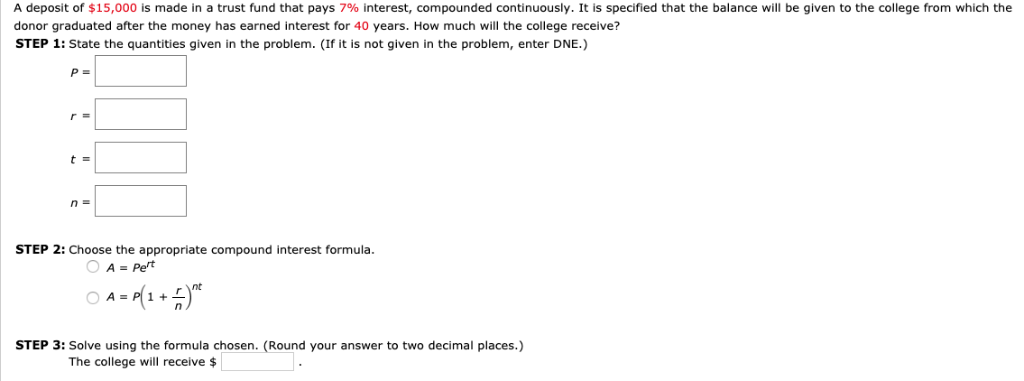 Solved Complete the table to determine the balance A for P | Chegg.com