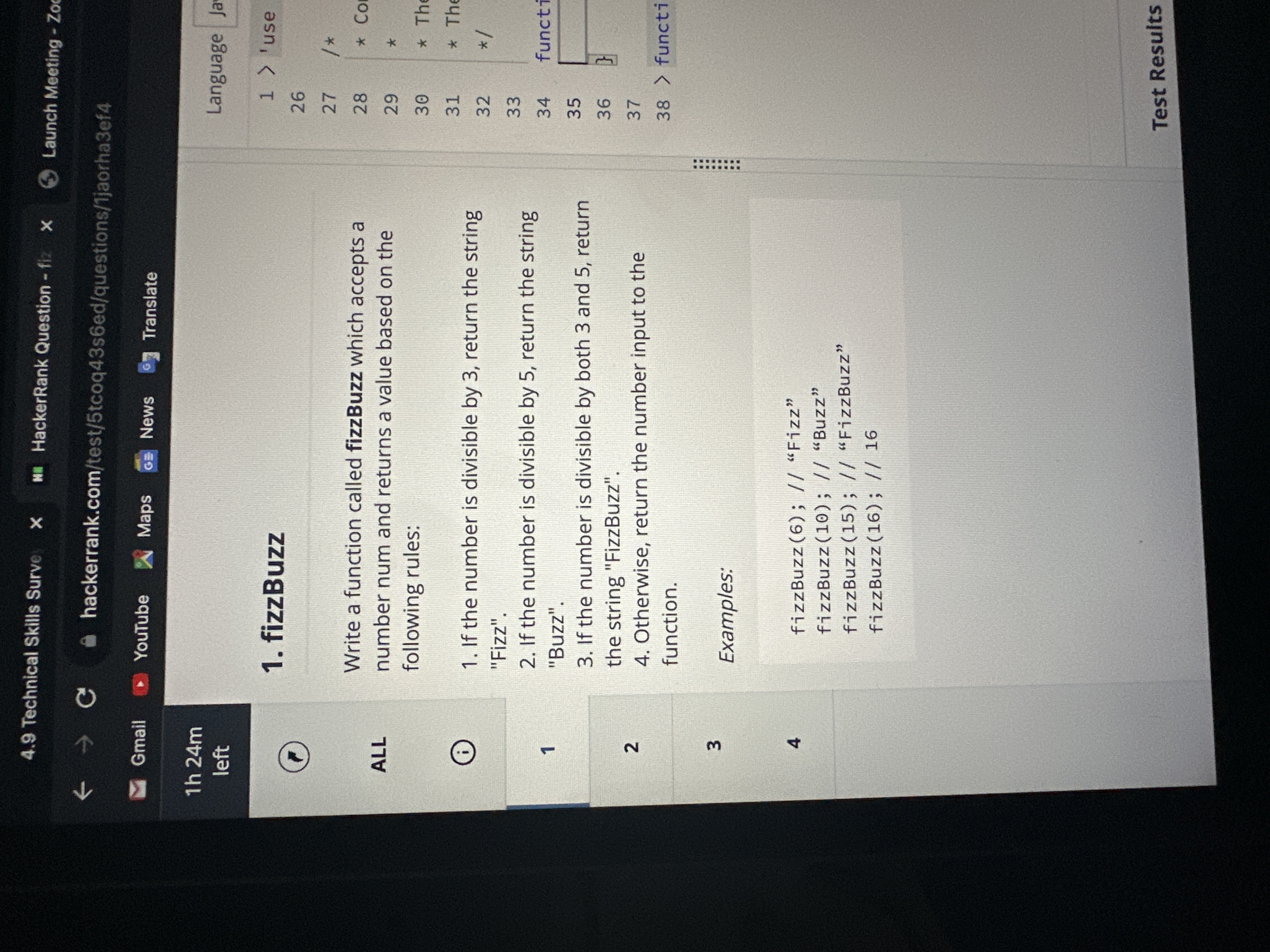 Solved fizzBuzzWrite a function called fizzBuzz which | Chegg.com