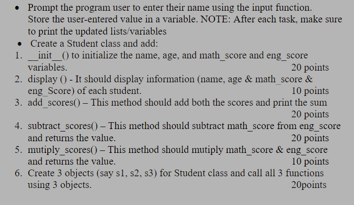 Solved - Prompt the program user to enter their name using | Chegg.com
