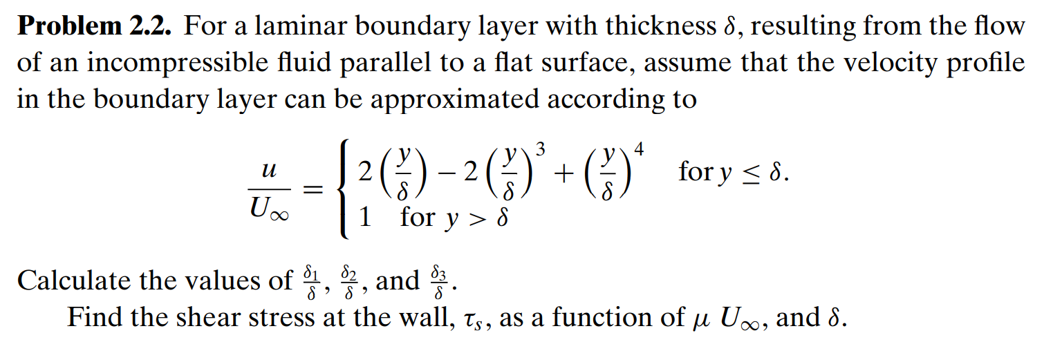 Solved Problem 2.2. For a laminar boundary layer with | Chegg.com