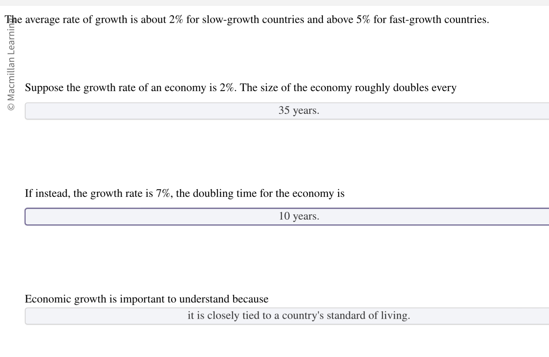 Solved The average rate of growth is about \( 2 \% \) ﻿for | Chegg.com