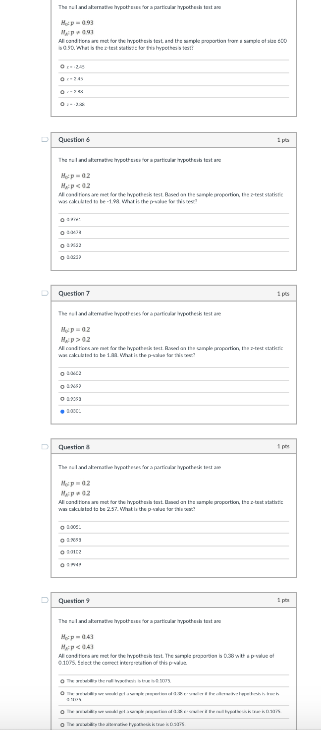 Solved The Null And Alternative Hypotheses For A Particular | Chegg.com