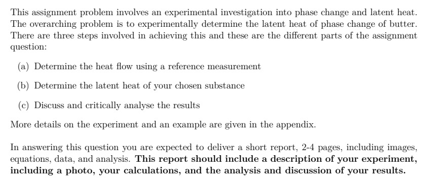 Solved This assignment problem involves an experimental | Chegg.com