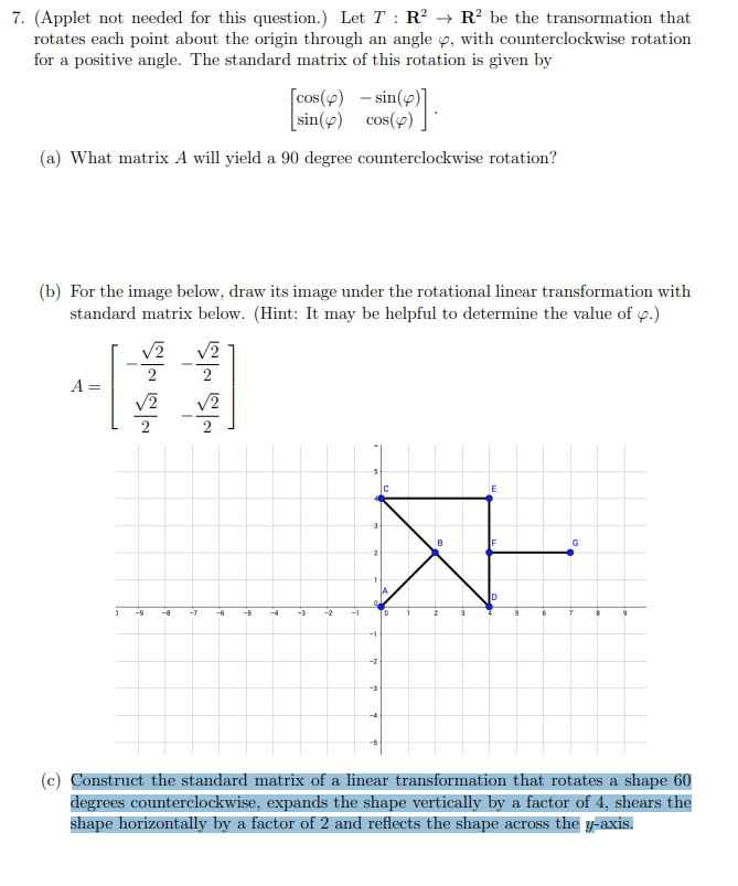 60 degree counterclockwise rotation