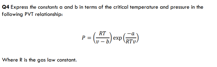 Solved Q4 Express the constants a and b in terms of the | Chegg.com