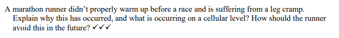 Solved A marathon runner didn't properly warm up before a | Chegg.com