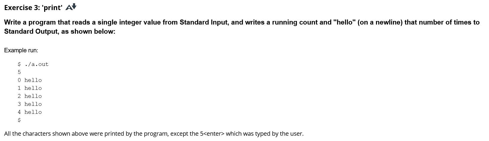 Solved Exercise 3: 'print' A Write a program that reads a | Chegg.com