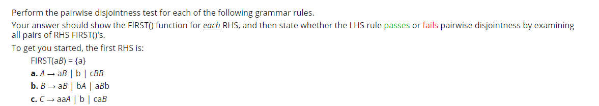 Solved Perform The Pairwise Disjointness Test For Each Of | Chegg.com