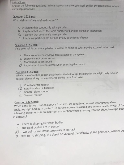 Solved Answer the following questions. Where appropriate, | Chegg.com