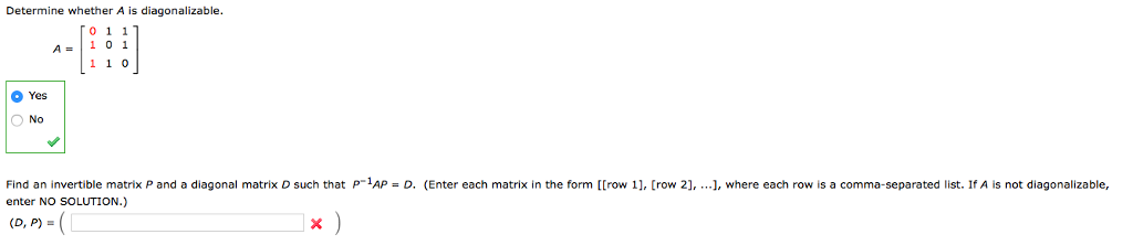 Solved Determine whether A is diagonalizable A1 0 1 110 O | Chegg.com