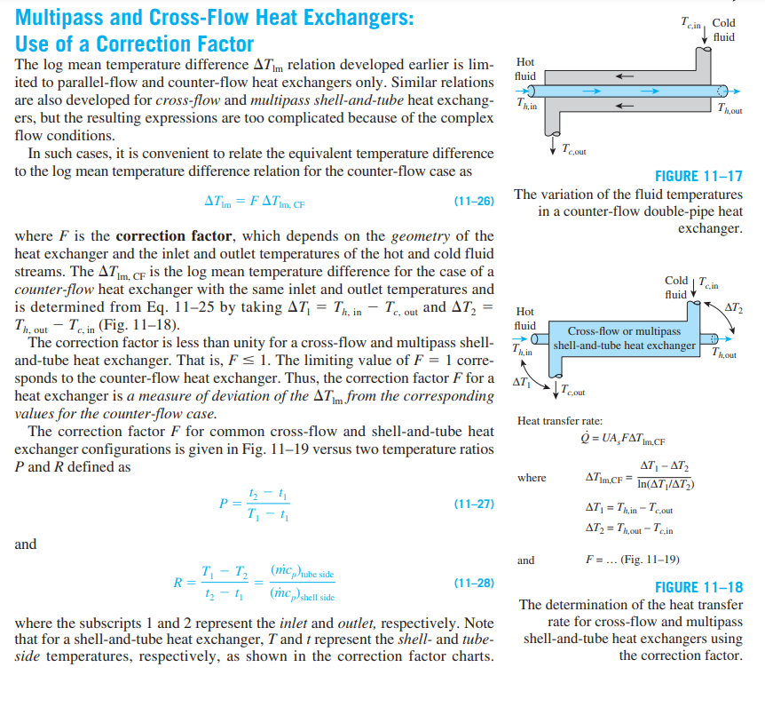 Multipass and CrossFlow Heat Exchangers Use of a