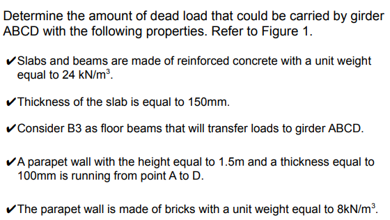 Solved Determine The Amount Of Dead Load That Could Be | Chegg.com