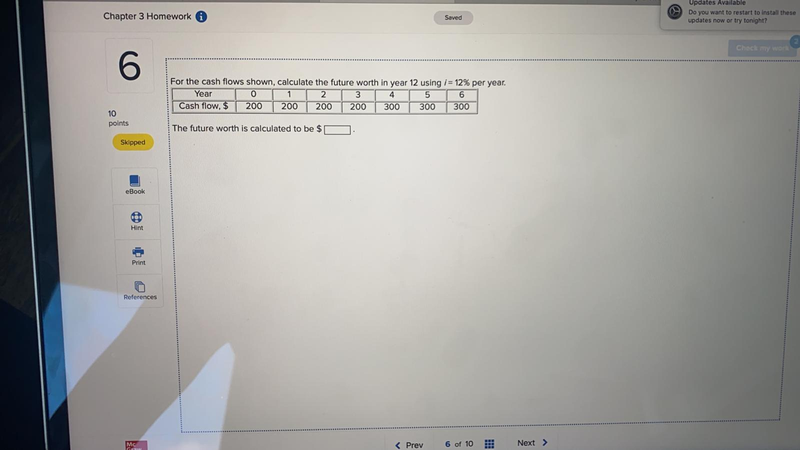 Solved Chapter 3 Homework Updates Available Do you want to | Chegg.com