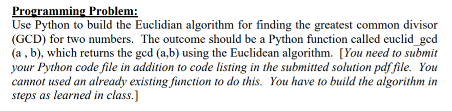 Solved Programming Problem: Use Python to build the | Chegg.com