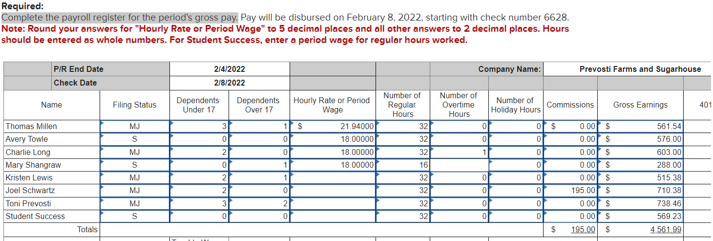 Solved how to calculate hourly rate or period wage for | Chegg.com