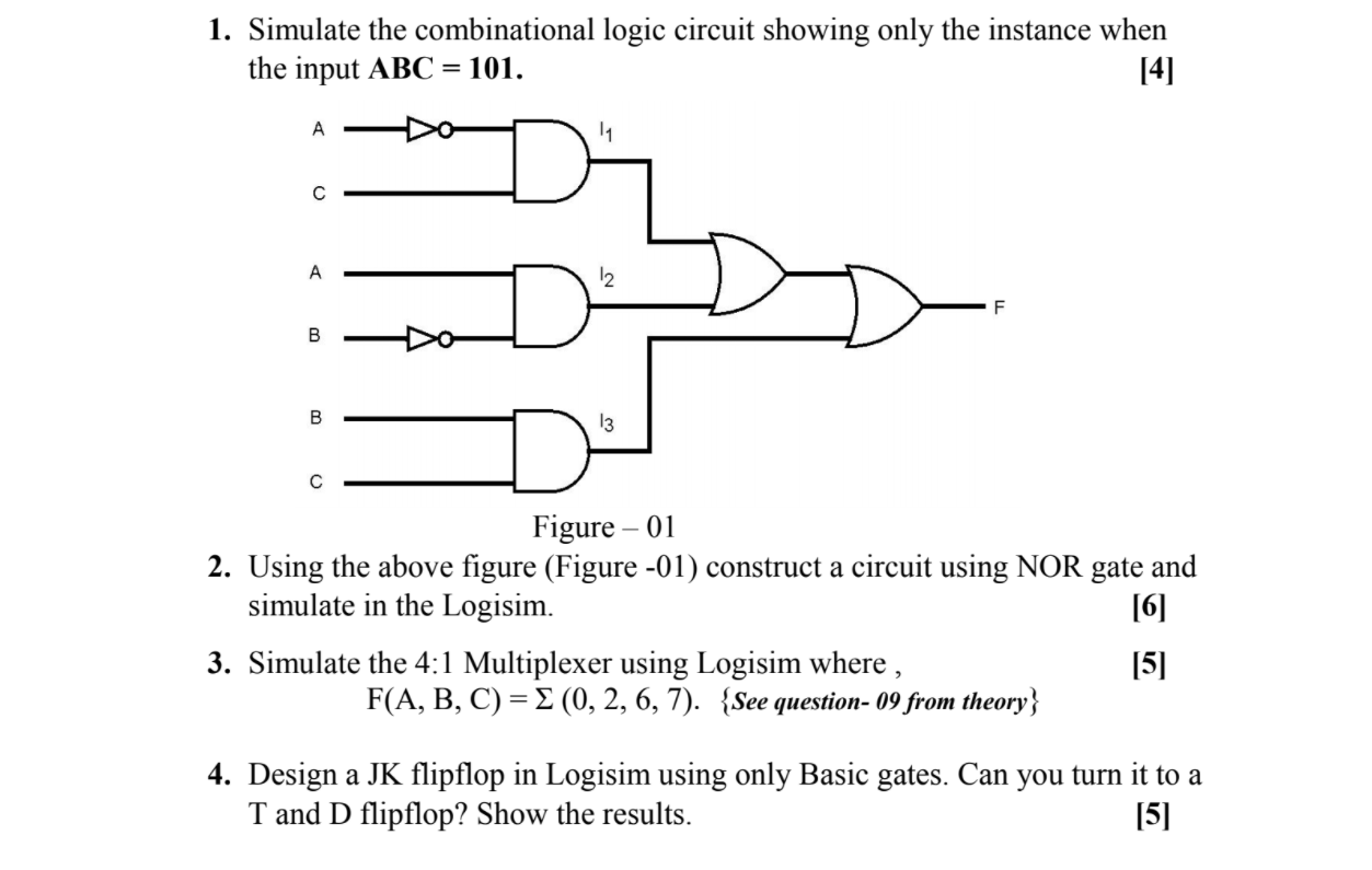 Solved 1. Simulate the combinational logic circuit showing | Chegg.com
