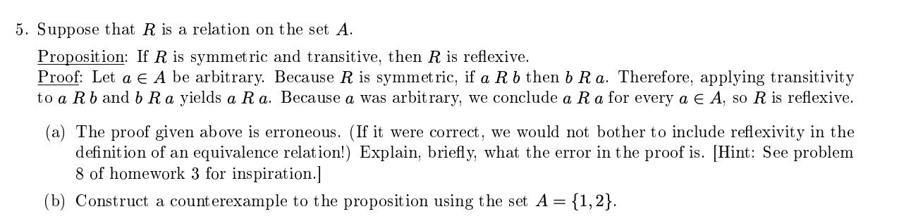 Solved 5. ﻿Suppose that \( ﻿R \) ﻿is a relation on the set | Chegg.com