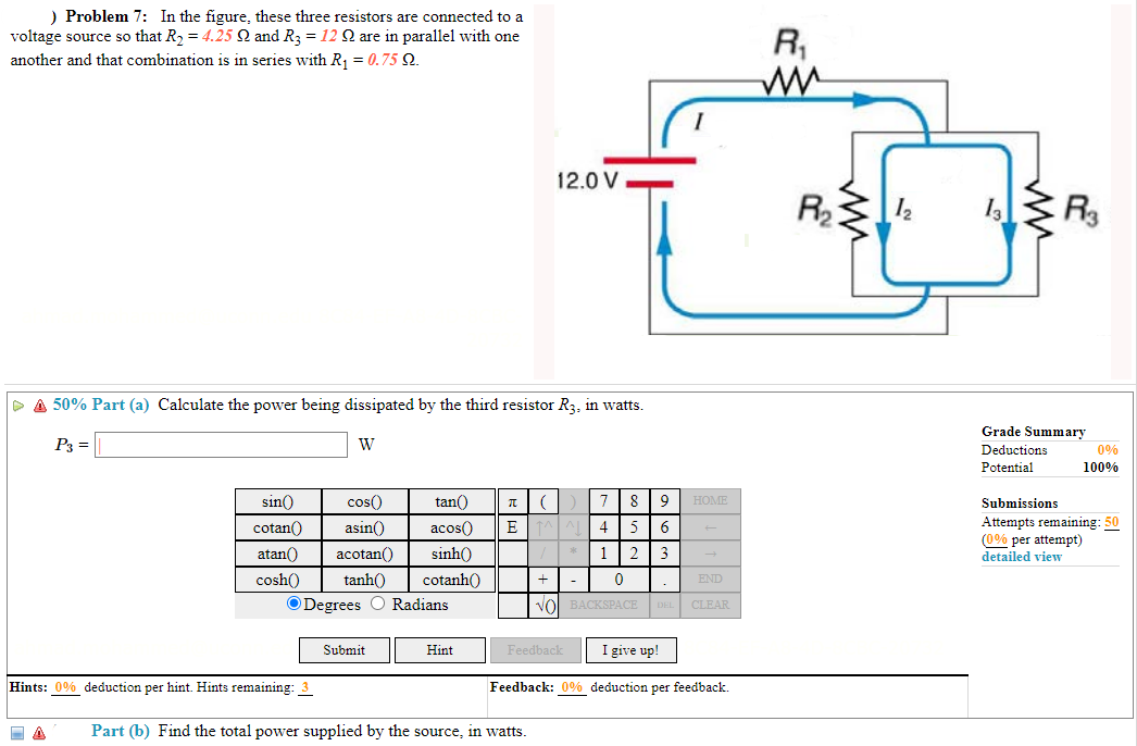 Solved ) Problem 7: In the figure, these three resistors are | Chegg.com
