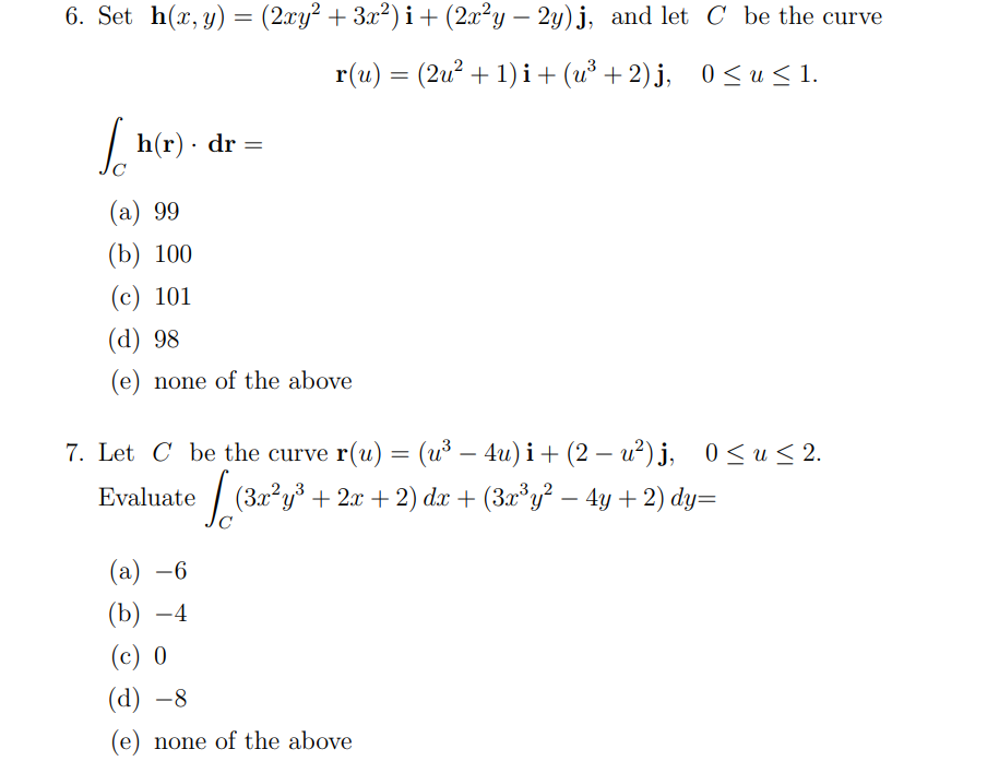 Solved 6. Set h(x,y)=(2xy2+3x2)i+(2x2y−2y)j, and let C be | Chegg.com