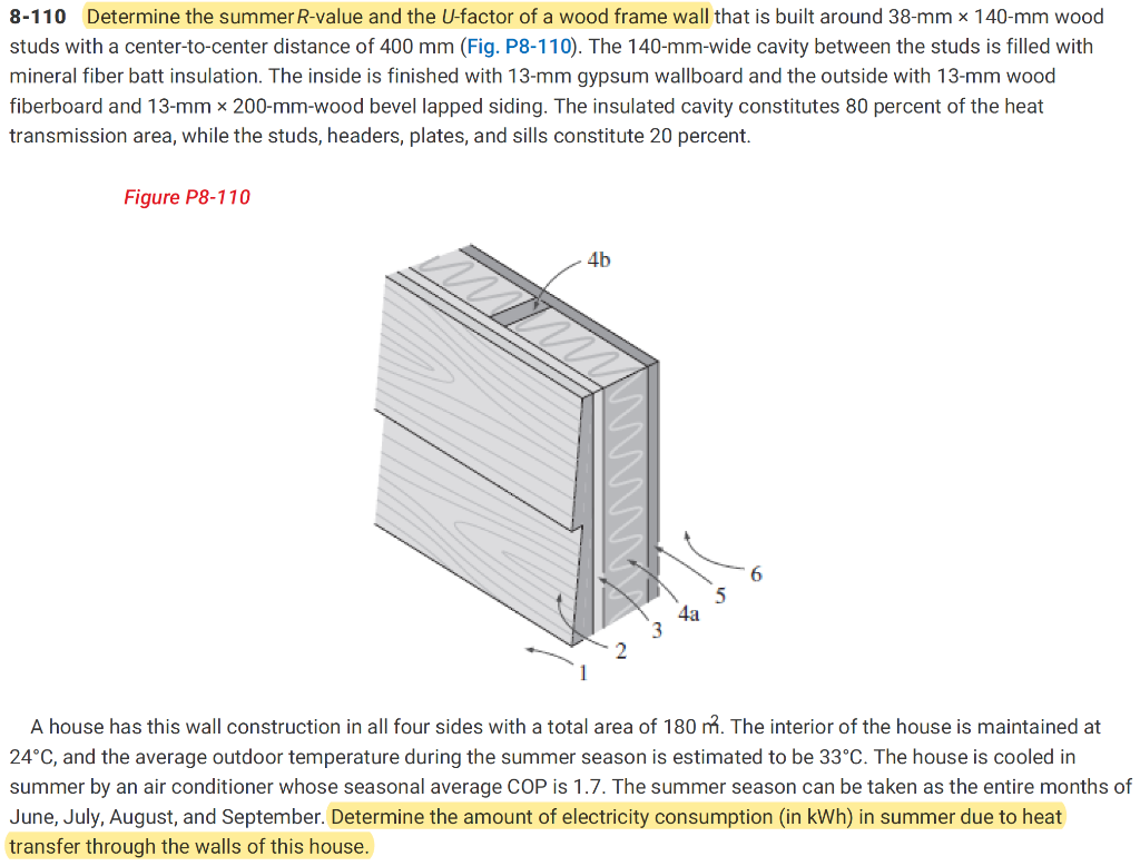 8110 Determine the summer Rvalue and the Ufactor