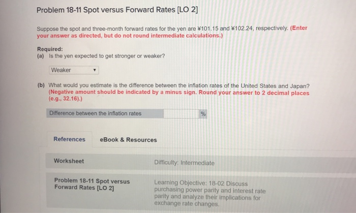 Solved Problem 18-11 Spot versus Forward Rates [LO 2 Suppose | Chegg.com