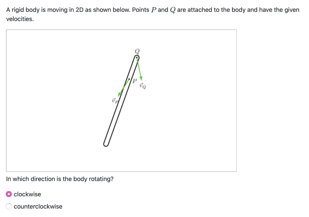 Solved A rigid body is moving in 2D as shown below. Points P | Chegg.com