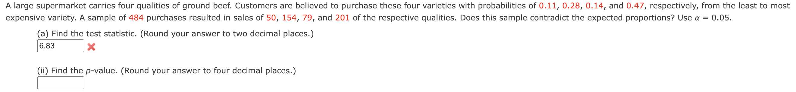 Solved A large supermarket carries four qualities of ground | Chegg.com