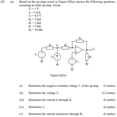 Solved Q2. Based on the op amp circuit in Figure Q2(a), | Chegg.com