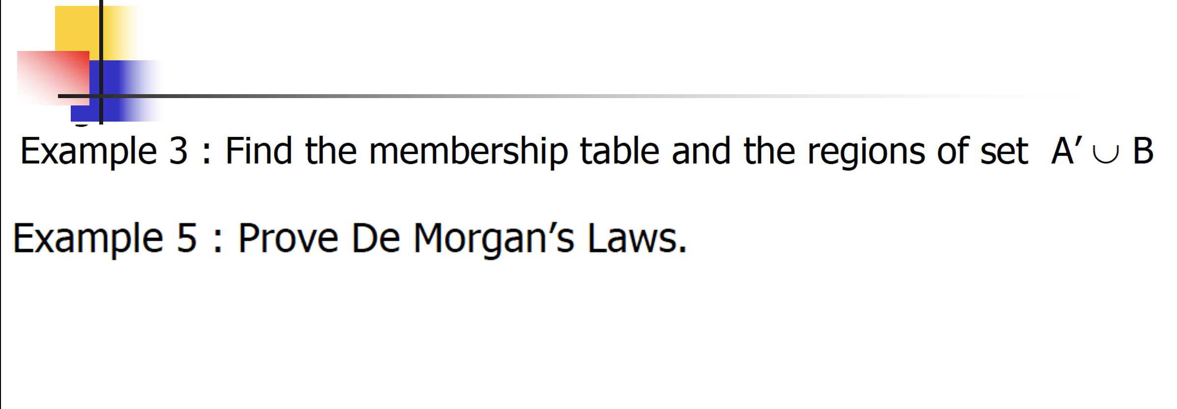 Solved Example 3 : Find The Membership Table And The Regions | Chegg.com