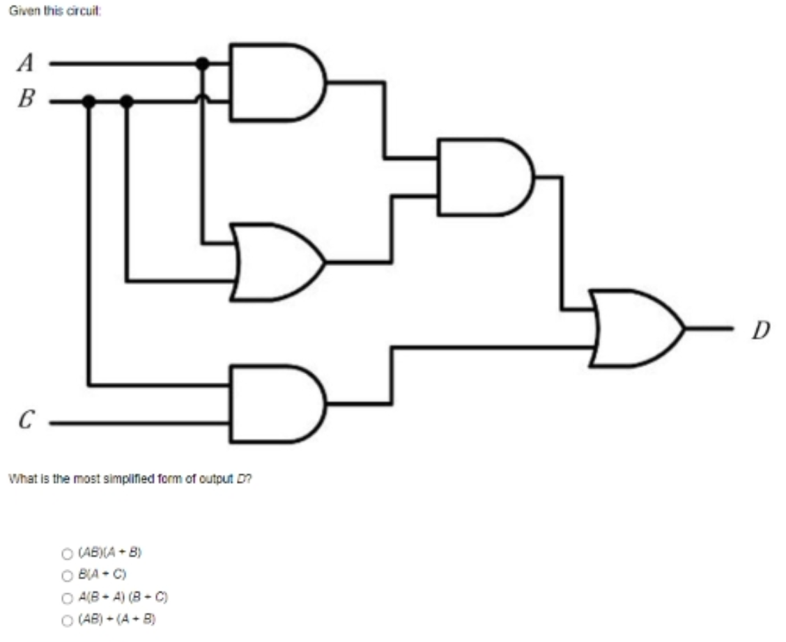 Solved Consider The Following Logic Circuit: What Is The | Chegg.com