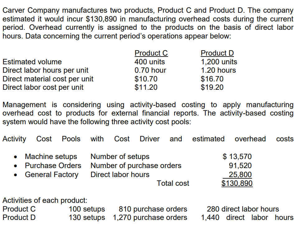 Solved Required: a) Compute the predetermined overhead rate | Chegg.com