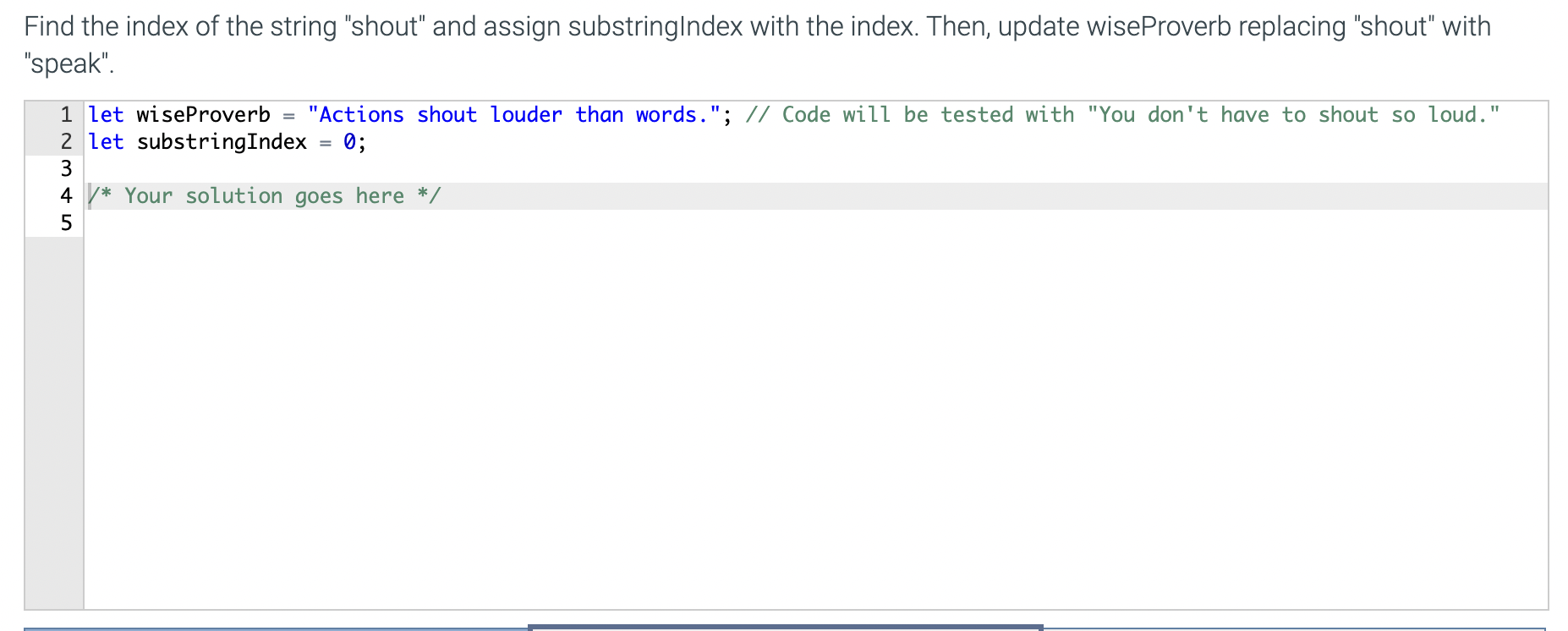 Solved Find the index of the string 